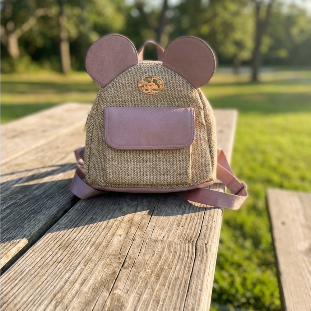 Disney Mickey Mouse Ear Backpack - Purple and Tan